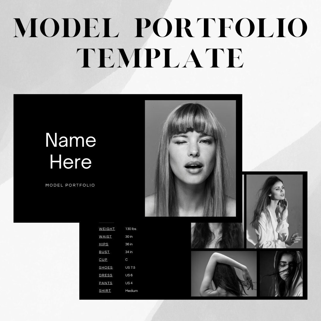 Editable Modeling Portfolio Template With Sleek, Minimalist Editable Modeling Portfolio Template With Sleek, Minimalist