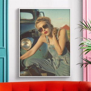 Rosie the Riveter Matte Canvas Print, Strong women, women Mechanics, Women Empowerment, Vintage art