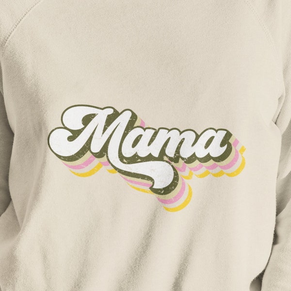 Vintage Mama Crewneck Sweatshirt, Mother's Day Gift, First Time Mom Shirt, Mom Life Apparel, boho mom shirt, comfort colors mom shirt