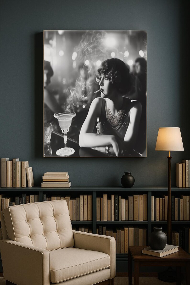 1920s Flapper Wall Art | Art Deco Canvas Print | Roaring 20s Glam ...