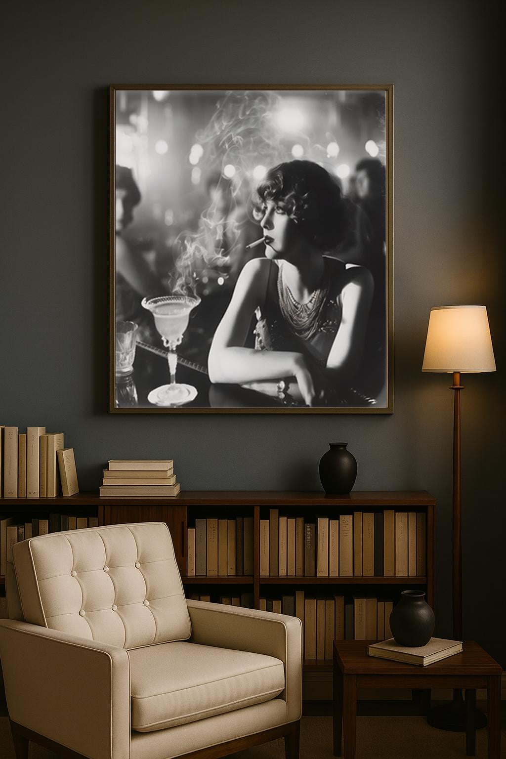 1920s Flapper Art Print | Art Deco Glamour Poster, Vintage Bar Decor - Etsy