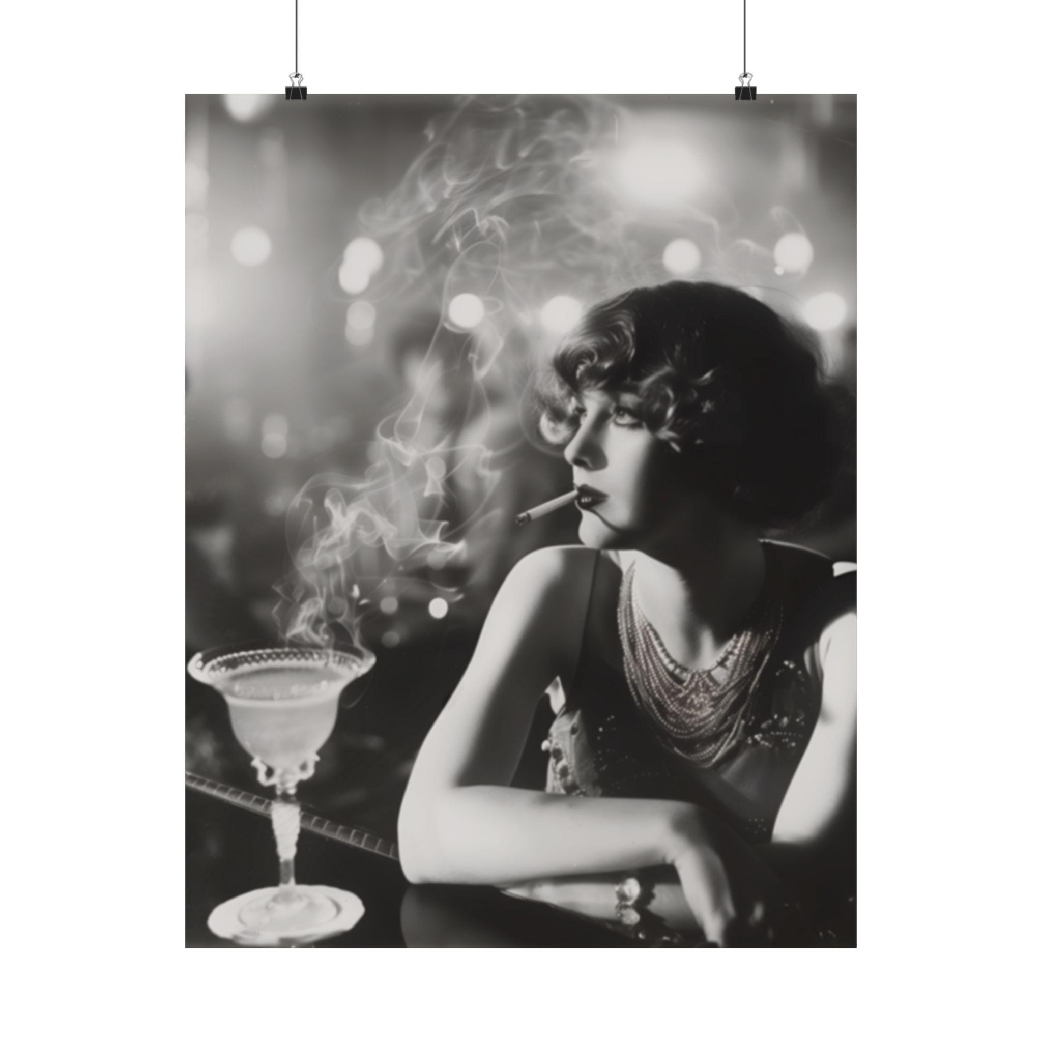 1920s Flapper Art Print | Art Deco Glamour Poster, Vintage Bar Decor - Etsy