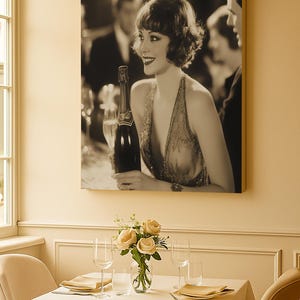 1920s Flapper Girl Canvas Print | Art Deco Champagne Party Wall Art ...