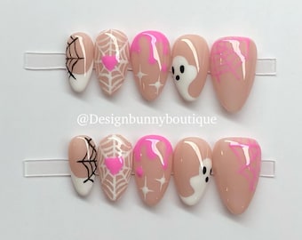 Ghost Press On Nails: Halloween Horror Nail Art