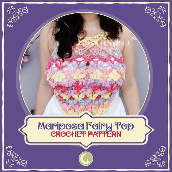 Mariposa Fairy Top Crochet Digital Pattern