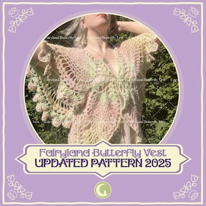 Gilet a farfalla Fairyland 2025, modello all'uncinetto