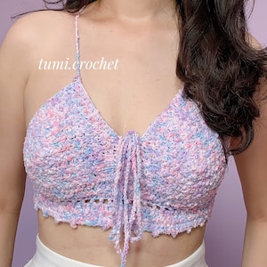 Patrón digital de crochet de top de bikini bralette Sapphire Sky