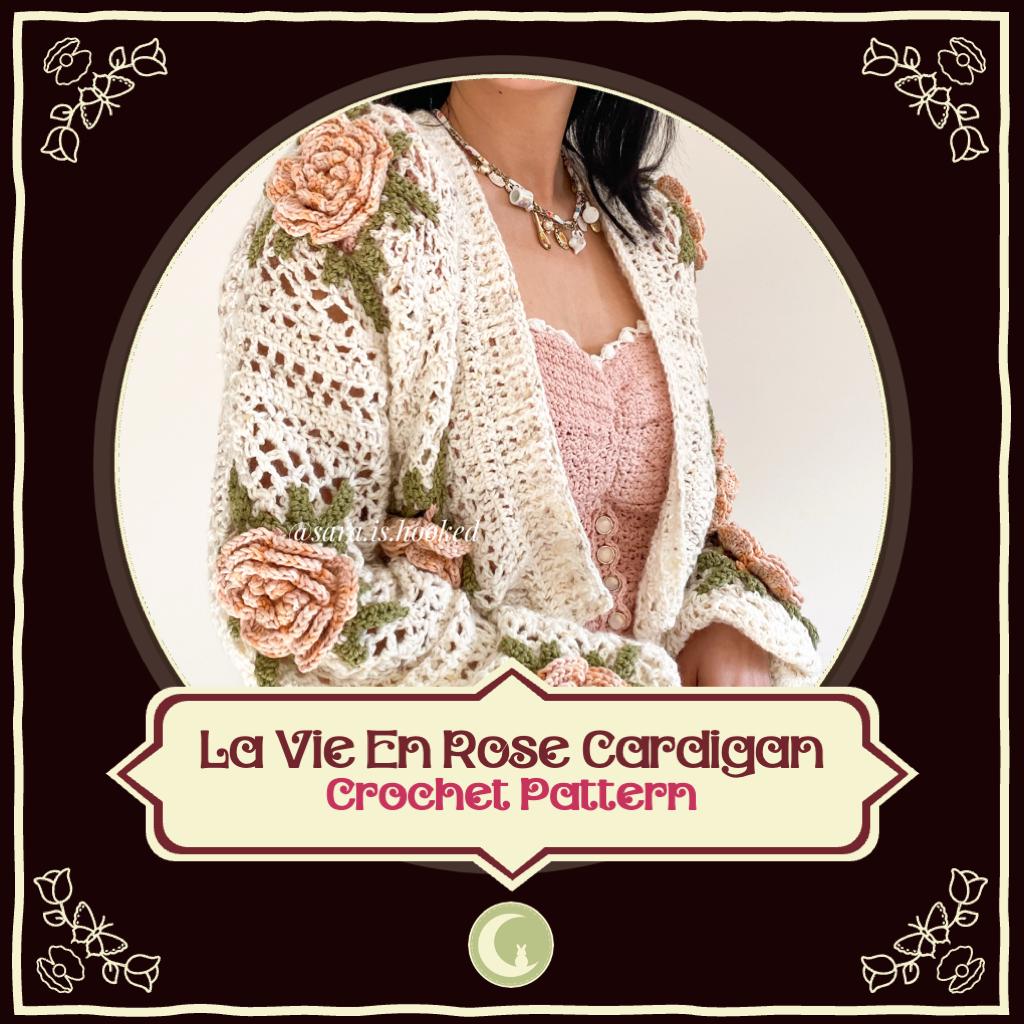 Rose flower motif cardigan 【white】 Rose flower motif cardigan | Treat ürself