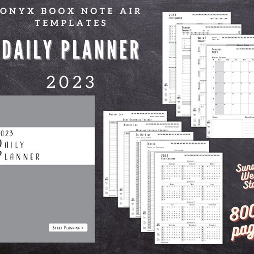 Boox Note Air Templates Daily Journal 2022 2023 Instant Etsy