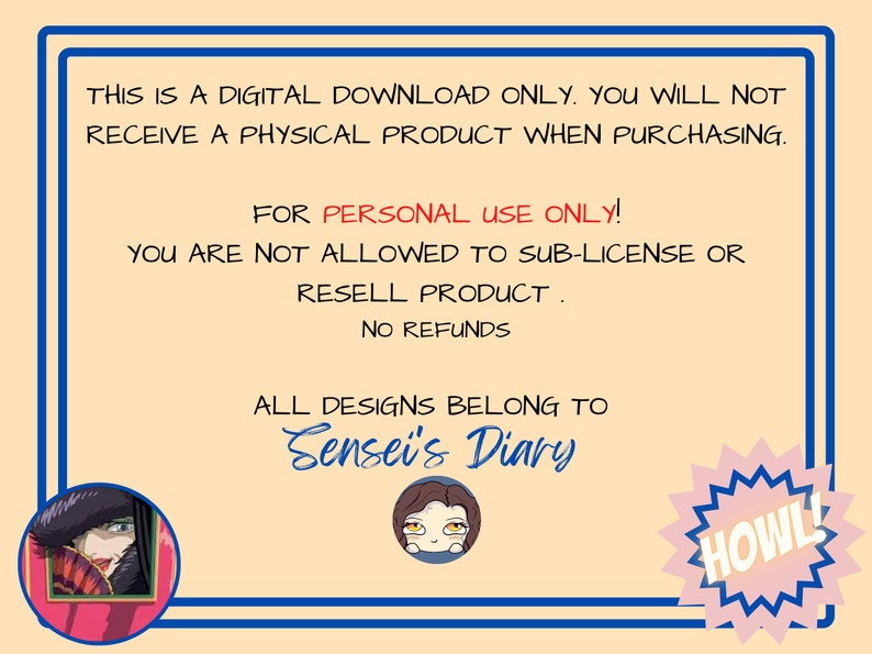 Howl, Anime Digital Planner, Goodnotes, Notability, Pdf Planner