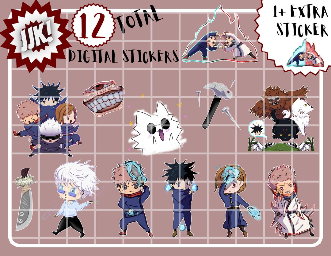 Jjk Anime Digital Stickers Goodnotes Notability Pdf Etsy