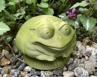 Fat Frog garden slug trap to protect flowers and veggies. Great gift for gardeners.