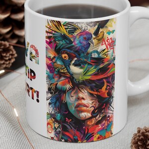Java Jump Start Mug | Colorful Tropical Graffiti Art Coffee Cup | 320ml