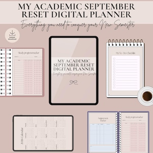 My Academic September Reset Planner ,  Student Planner, Monthly Review, Study Tracker, Homework & Assignment Organizer, Daily Routine