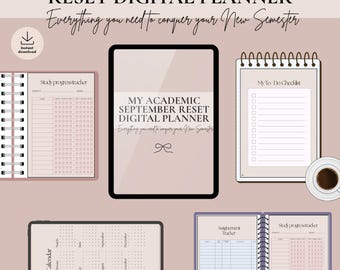 My Academic September Reset Planner ,  Student Planner, Monthly Review, Study Tracker, Homework & Assignment Organizer, Daily Routine