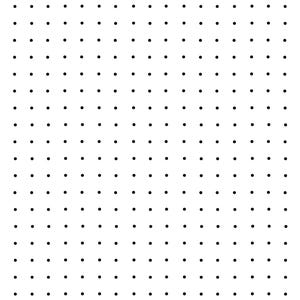 May include: A white sheet of paper with a grid of evenly spaced black dots. The dots are small and circular, creating a uniform pattern across the page. The design is simple and geometric.