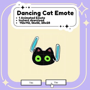 Katzentanz Emote | Animiertes Katzen Tanz Emote | Blob-Katze | Süße Katze | Animiertes Emote | Rave-Katze