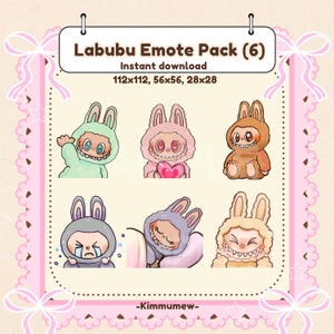 Labubu emotes ( 6 pack ) | twitch emotes | discord emotes | personal use emotes | Labubu blind box art | labubu art
