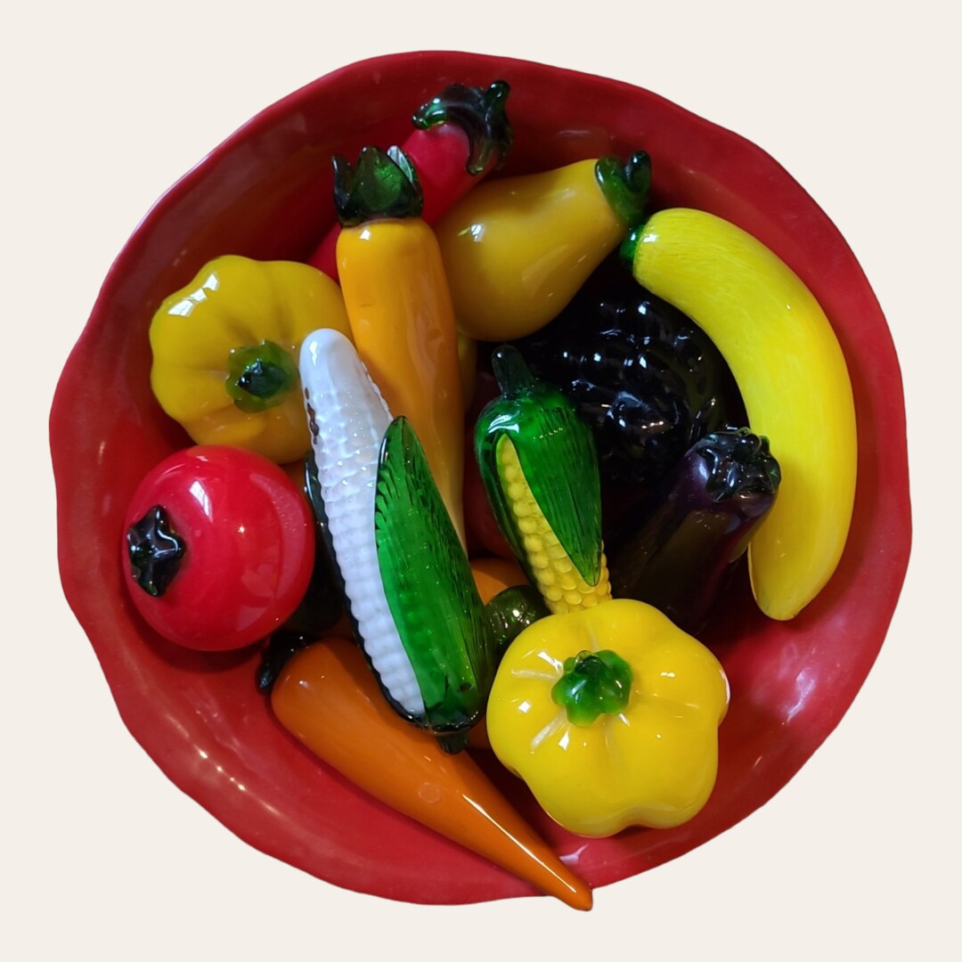 Vintage Murano Style Hand Blown Glass Fruit & Vegetables Etsy
