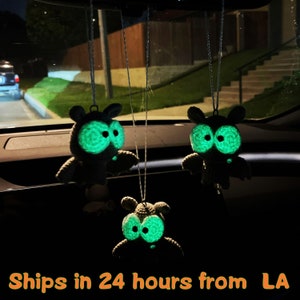 Bat crochet, Glow in dark bat, Halloween bat, car hanging bat amigurumi horror Halloween decor, crochet bat for Interior car accessories