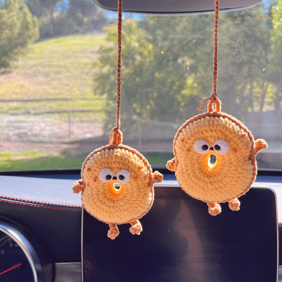 Cute Crochet Toast, Crochet Food for Car Accessories, Amigurumi Butter