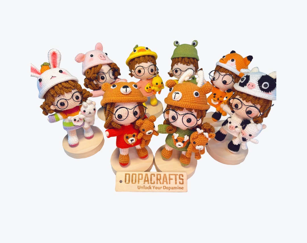 Crochet Animals Doll Crochet Animal Costume Stuffed Toy With Extra