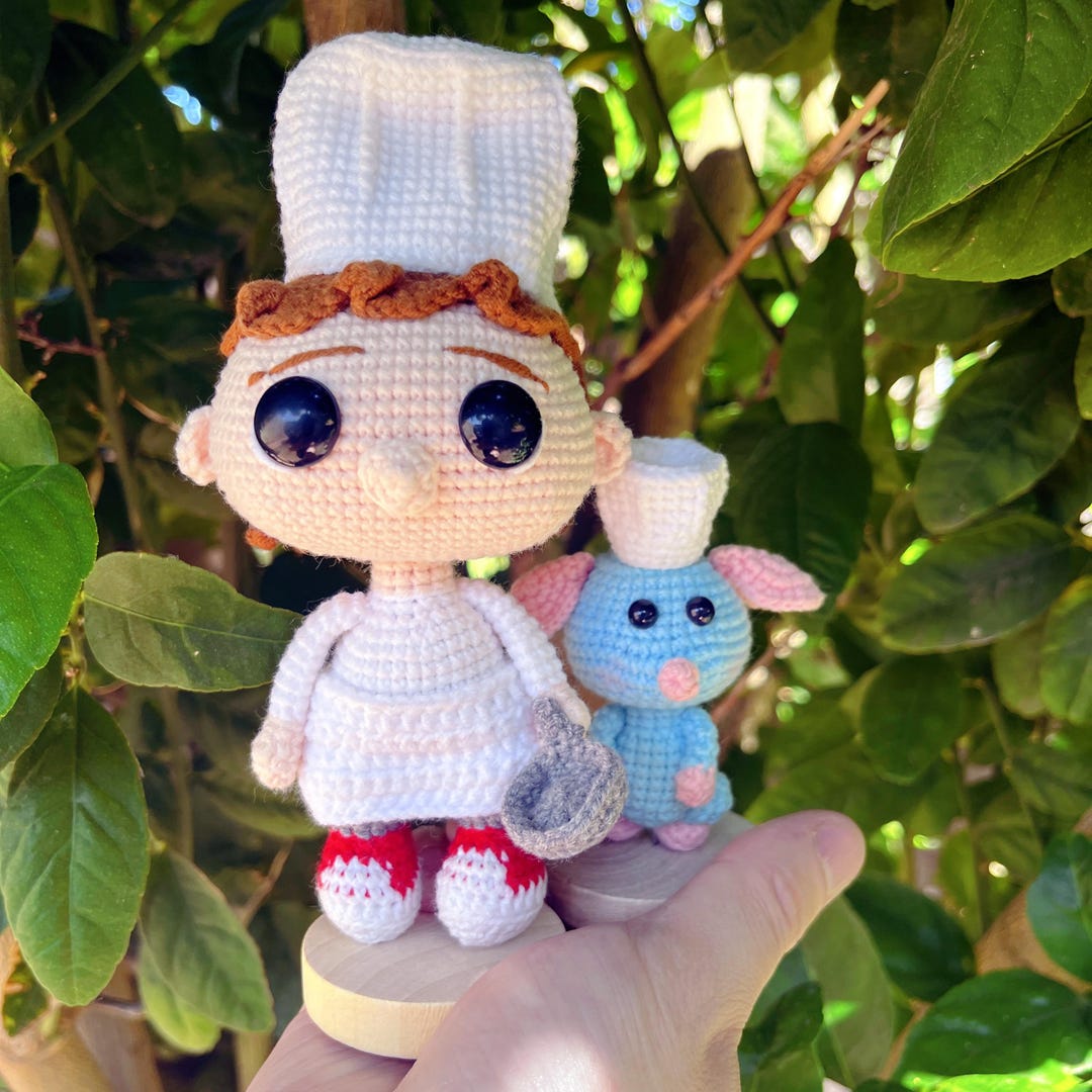 Crochet Ratatouille Remy & Chef Skinner Set | Handmade Amigurumi Pixar ...