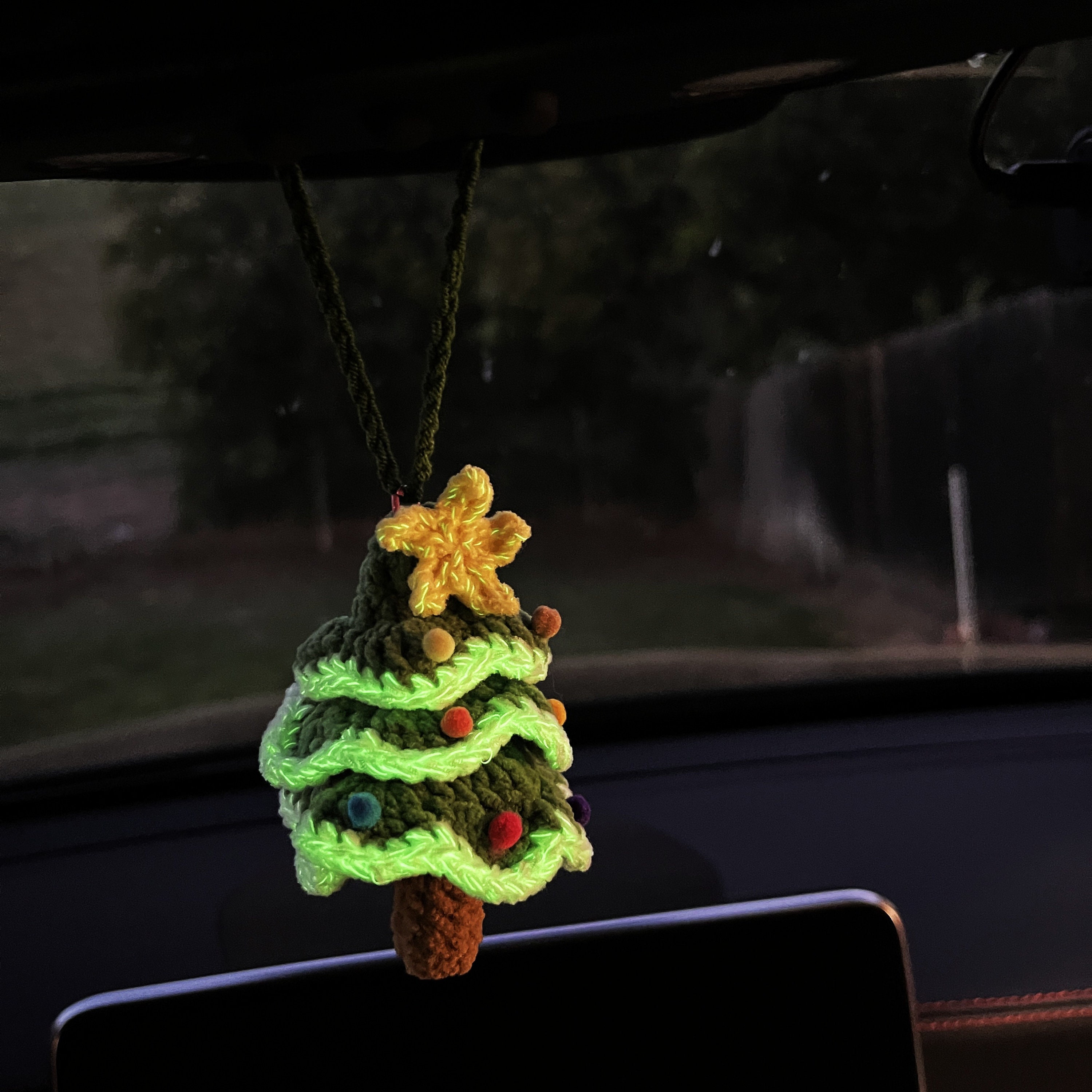 Christmas Crochet Christmas Tree Car Accessories, Amigurumi Car Hanging,  Glow in Dark Christmas Tree for Interior Car Accessories Crochet 