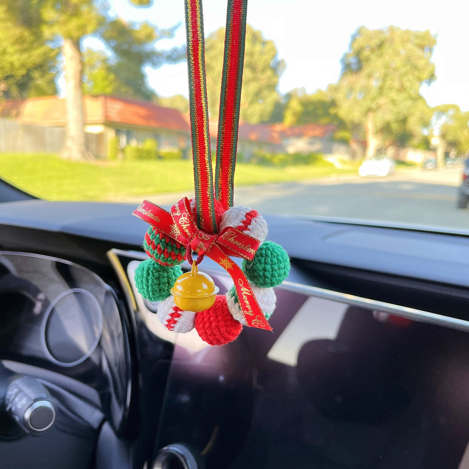 Christmas Decor Crochet Christmas Ornaments Car Accessories, Amigurumi