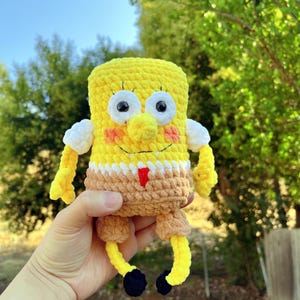 Crochet SpongeBob Plush: Handmade Velvet Amigurumi Doll