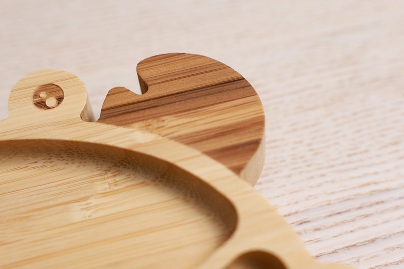 Personalized BPA Free Bamboo Baby Plate With Suction for Baby Etsy