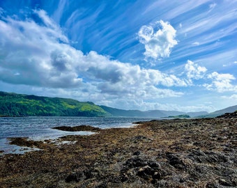 Coastal Print of Scottish Highlands | Seaview of Lochcarron | digital download