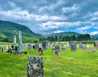 Haunted Scottish Cemetery | Highlander Art | digital download