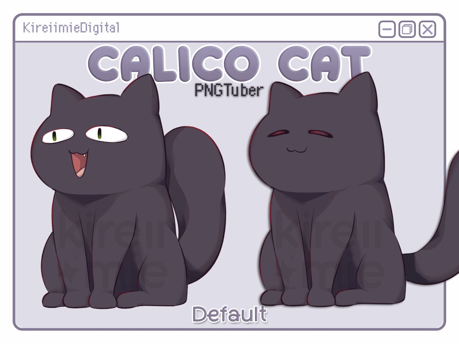 Lindo gato negro Chibi PNGTuber w / 4 expresiones para Twitch y ...
