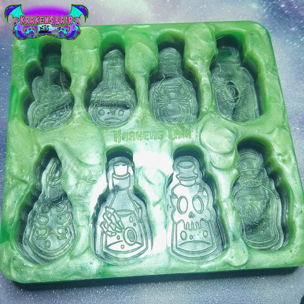 Wax melt sample 8 cell potion bottle silicone mould mold