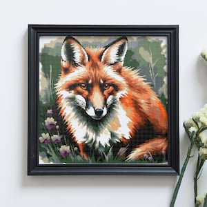 Red Fox Cross Stitch Pattern, Woodland Animal Cross Stitch Designs, Nature Cross Stitch Chart Counted, Embroidery Pattern, Digital Downloads