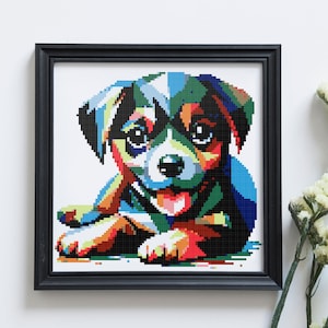 Kreuzstichmuster, kleiner Hund, Kreuzstichmuster, gezählt, Kreuzstichdesign, digitale Downloads
