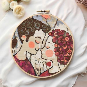 Romantic Couple Cross Stitch Pattern: Love in the Air (PDF Download)