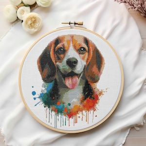 Beagle Cross Stitch Pattern Instant PDF Download - Beagle Dog Cross Stitch Pattern - Animal Cross Stitch Pattern