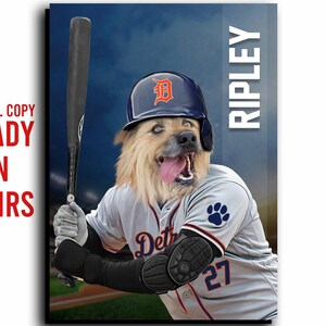 Custom Baseball Pet Portrait: MLB Dog Art Decor (Digital Copy)