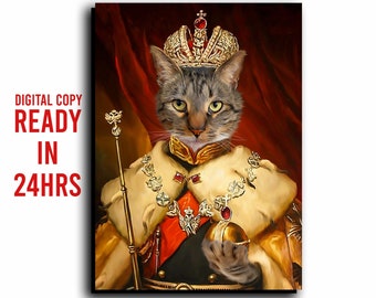 Retrato de mascota renacentista: póster personalizado de rey o reina (solo digital)