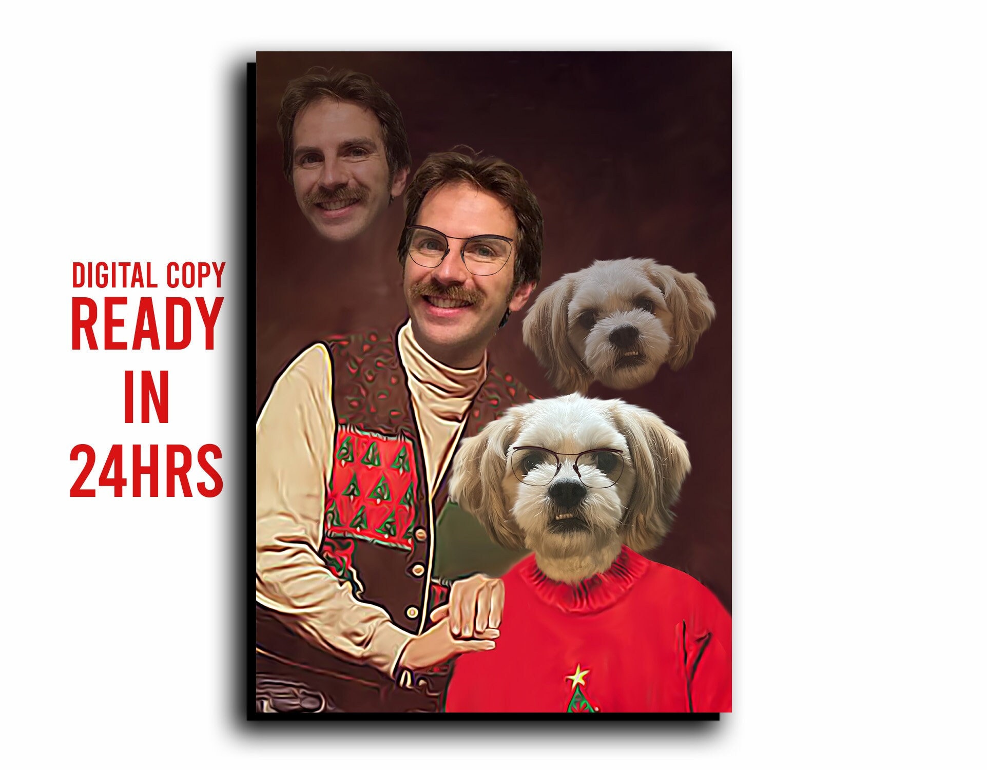 Custom Olan Mills Vintage Funny Portrait Christmas Card 80s Funny Pet  Portraits Christmas Sweater Retro Classic Photograph - Etsy