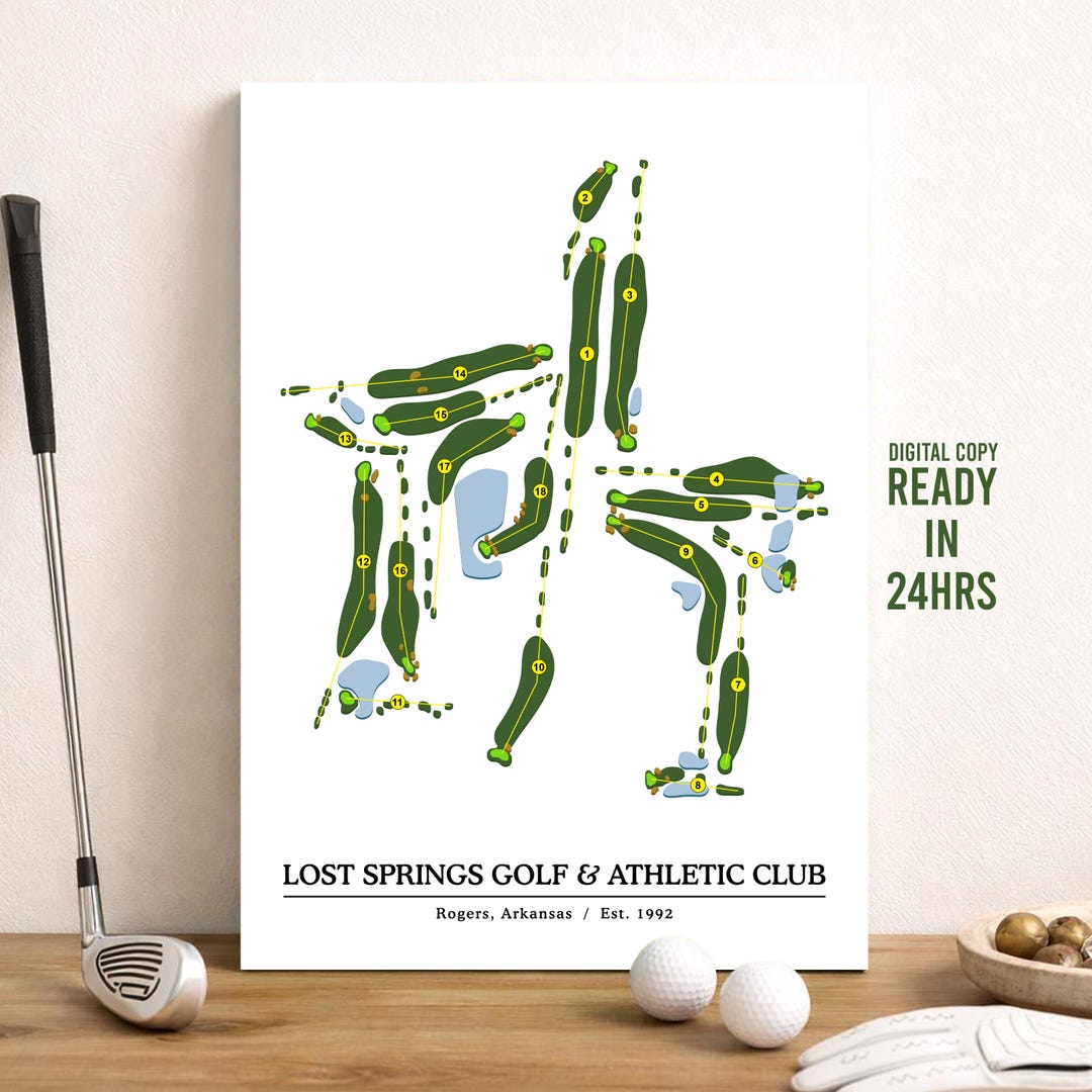 Custom 18 Holes Golf Course Map, Lost Spring Golf and Athletic Club ...
