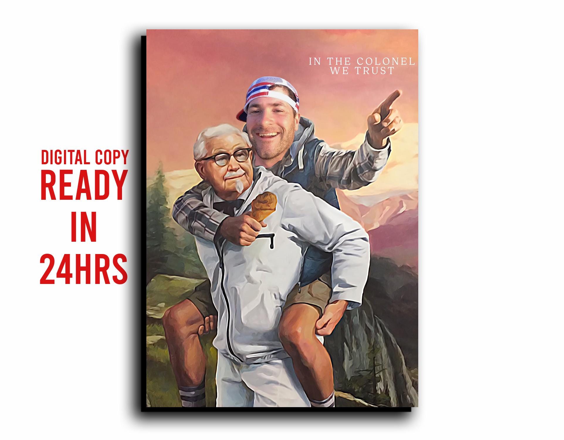 Add Friend to the Colonel Portrait, Funny Gift Portrait, Colonel ...