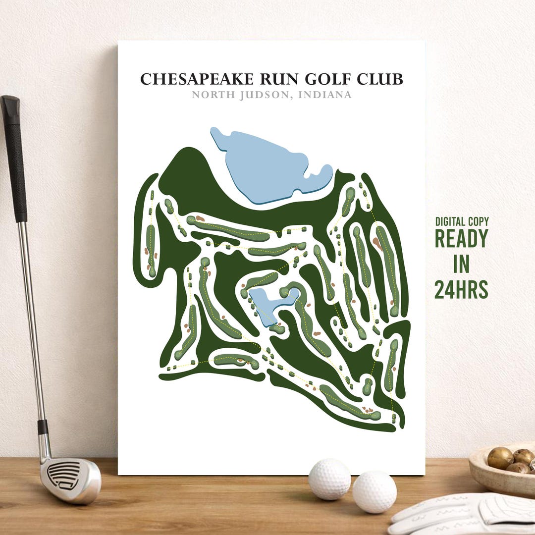 Personalized Golf Course Map, Chesapeake Run Golf Club, North Judson ...