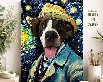 Tierportrait individuell: Sternenklare Nacht Geschenk (Nur digital)
