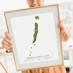 Carte de parcours de golf trouée en un personnalisée, décoration de golf illustrée, affiche de golf, carte de parcours de golf, oeuvre d'art de golf, cadeau de golf, cadeau pour vos amis golfeurs