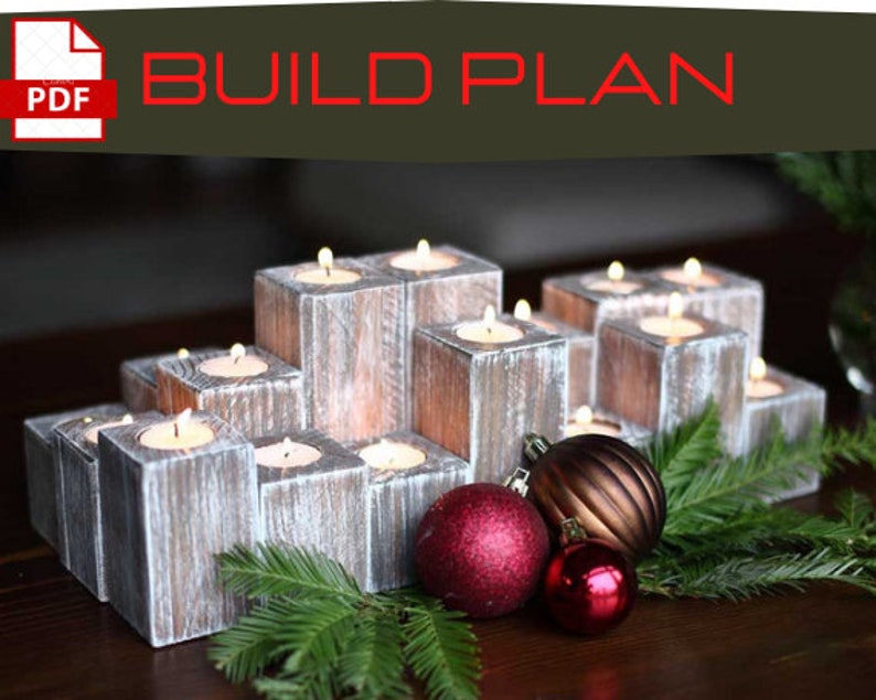 DIY Super Easy Wood Candle Holder Plan Step by Step Detailed Etsy