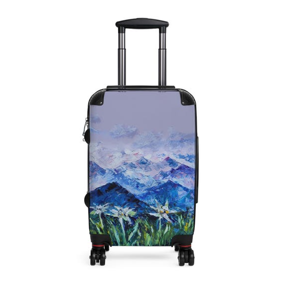 Edelweiss Suitcase, Travel Luggage, Floral Design, Alpine Flower