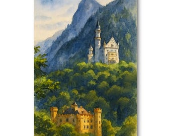 ノイシュヴァンシュタイン城の絵画、城壁アート ヨーロッパ - ドイツ